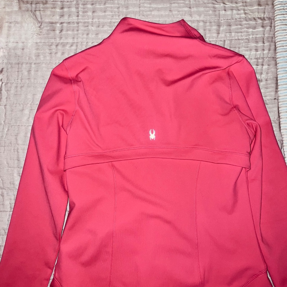 Spyder Women's Full Zip Athletic Jacket Coral Pink Medium - Picture 10 of 13